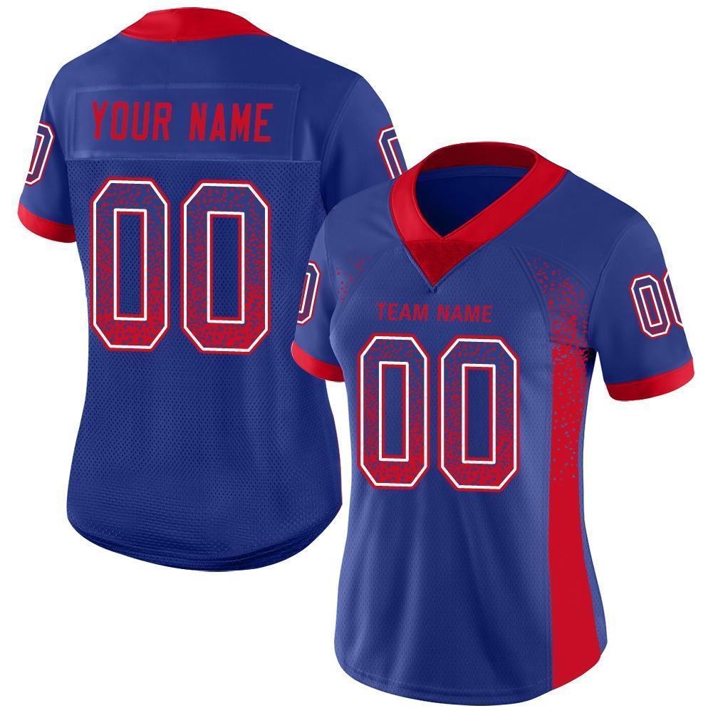 Custom Royal Scarlet-White Mesh Drift Fashion Football Jersey Limited