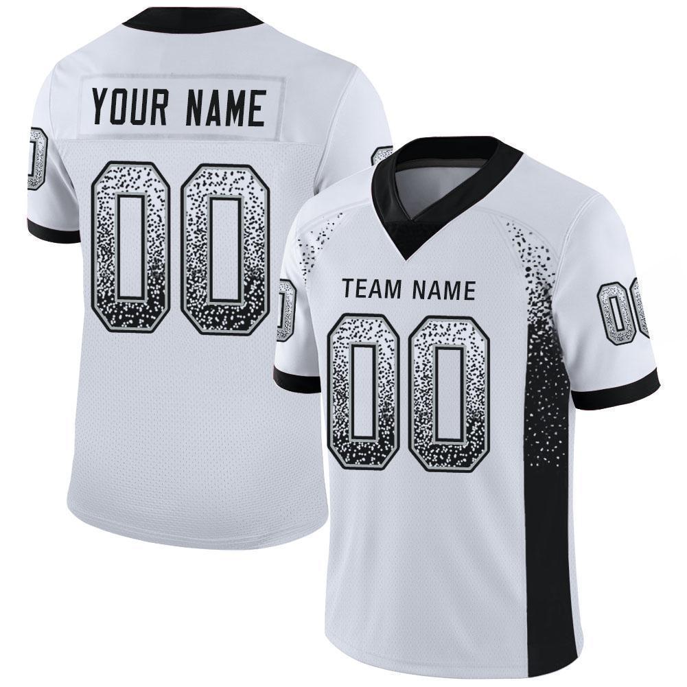 Custom White Black-Silver Mesh Drift Fashion Football Jersey Limited