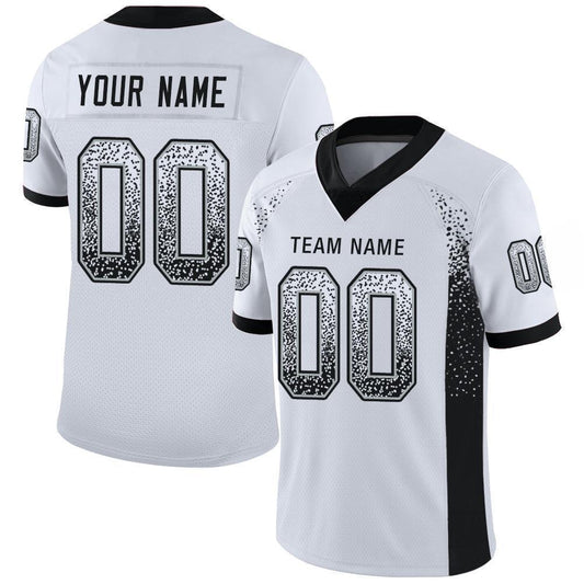 Custom White Black-Silver Mesh Drift Fashion Football Jersey Limited