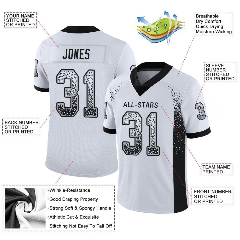 Custom White Black-Silver Mesh Drift Fashion Football Jersey Limited