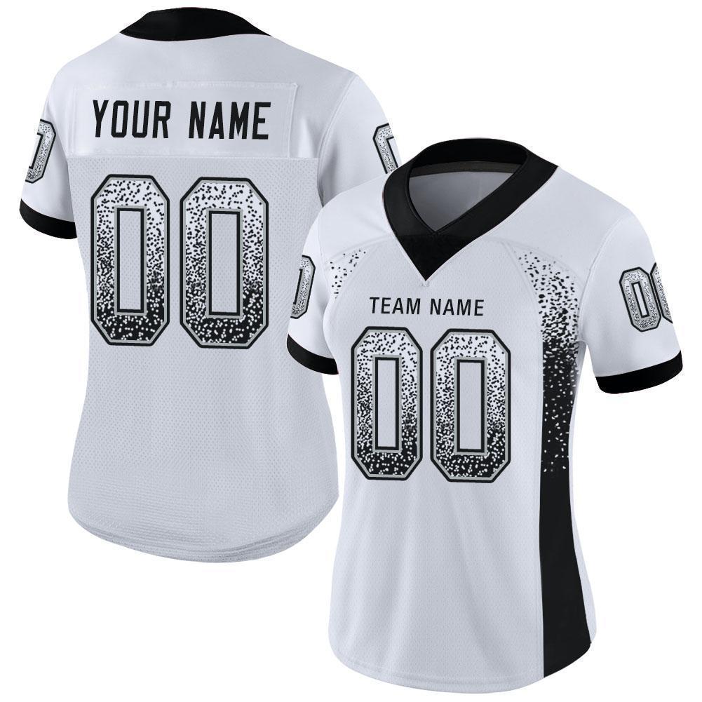 Custom White Black-Silver Mesh Drift Fashion Football Jersey Limited