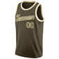 Custom Olive Camo-Cream Round Neck Rib-Knit Salute To Service Basketball Jersey Limited