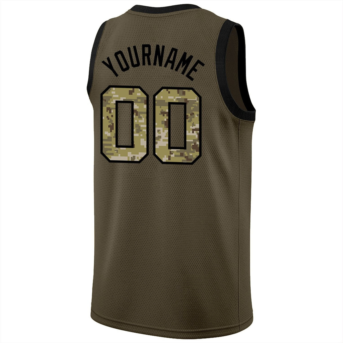Custom Olive Camo-Black Classic Tops Athletic Basketball Jersey Limited