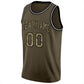 Custom Olive Camo-Black Classic Tops Athletic Basketball Jersey Limited