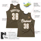 Custom Olive White-Old Gold Authentic Throwback Basketball Jersey Limited