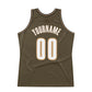 Custom Olive White-Old Gold Authentic Throwback Basketball Jersey Limited