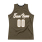Custom Olive White-Old Gold Authentic Throwback Basketball Jersey Limited