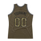 Custom Olive Camo-Black Authentic Throwback Salute To Service Basketball Jersey Limited