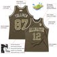 Custom Olive Camo-Cream Authentic Throwback Salute To Service Basketball Jersey Limited
