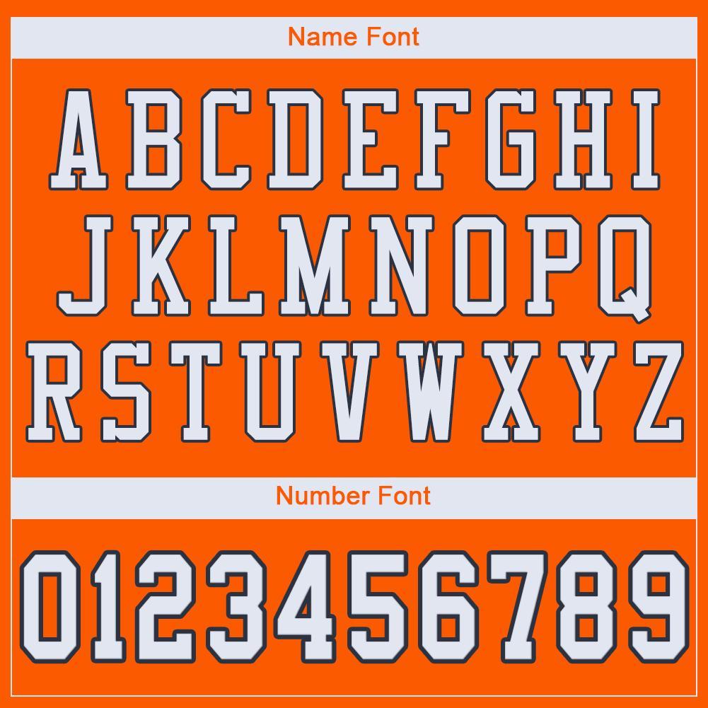 Custom Orange White-Navy Mesh Authentic Football Jersey Limited