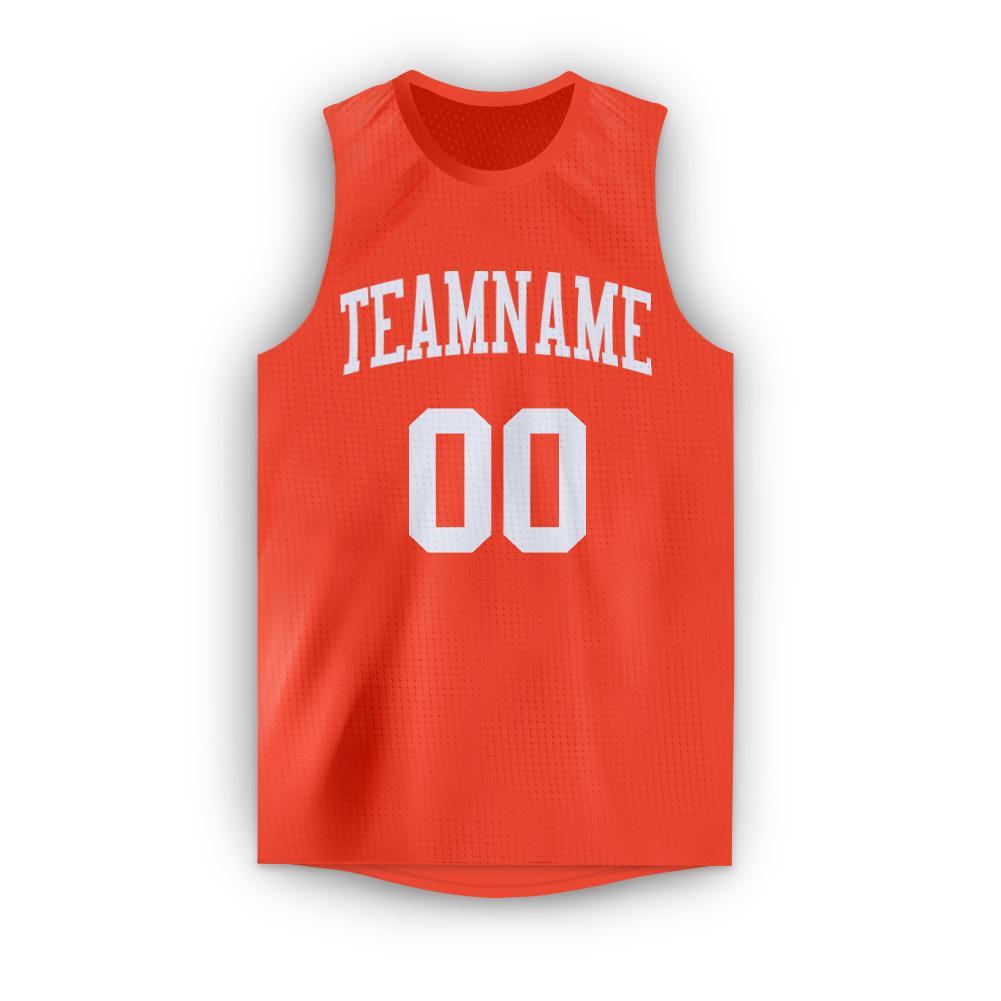 Custom Orange White Round Neck Basketball Jersey Limited