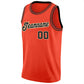 Custom Orange Black-Cream Round Neck Rib-Knit Basketball Jersey Limited
