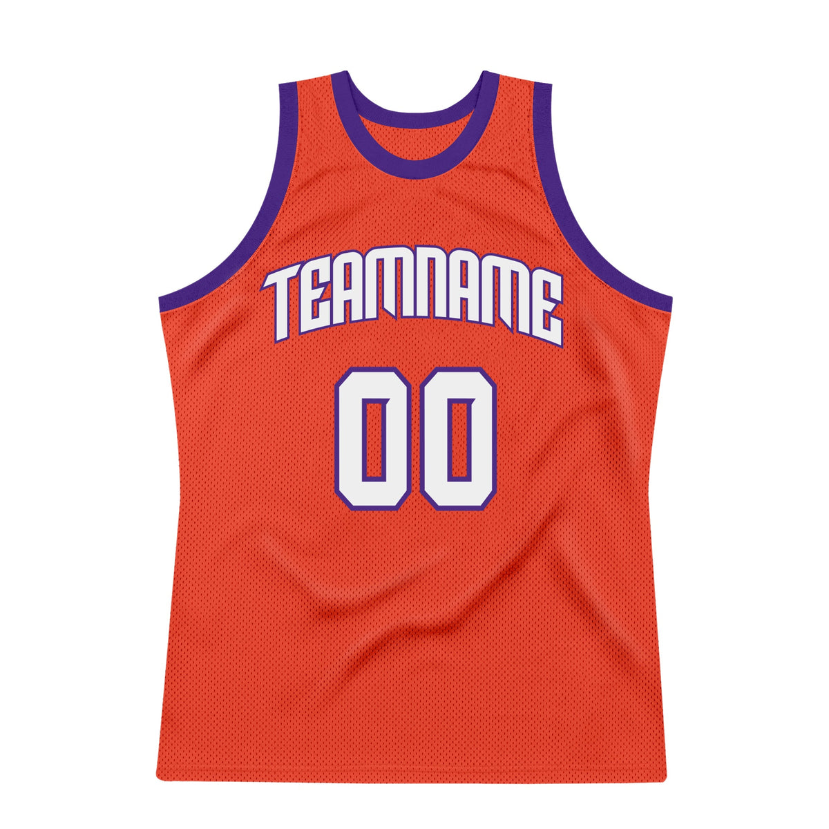 Custom Orange White-Purple Authentic Throwback Basketball Jersey Limited
