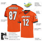 Custom Orange White-Black Mesh Authentic Throwback Football Jersey Limited