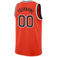 Custom Orange Black Pinstripe Black-White Authentic Basketball Jersey Limited