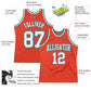 Custom Orange White-Teal Authentic Throwback Basketball Jersey Limited