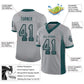 Custom Light Gray Midnight Green-Black Mesh Drift Fashion Football Jersey Limited