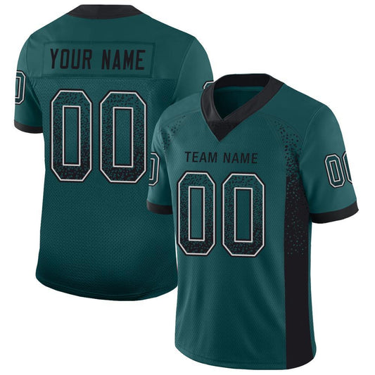 Custom Midnight Green Black-White Mesh Drift Fashion Football Jersey Limited