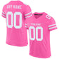 Custom Pink White Mesh Authentic Football Jersey Limited