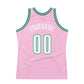 Custom Light Pink White-Kelly Green Authentic Throwback Basketball Jersey Limited