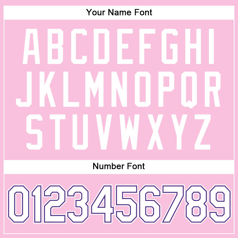 Custom Light Pink White-Purple Authentic Throwback Basketball Jersey Limited