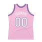 Custom Light Pink White-Purple Authentic Throwback Basketball Jersey Limited
