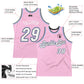 Custom Light Pink White-Light Blue Authentic Throwback Basketball Jersey Limited