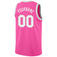Custom Pink White Pinstripe White-Gray Authentic Basketball Jersey Limited