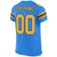 Custom Powder Blue Gold-Navy Mesh Authentic Football Jersey Limited
