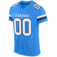 Custom Powder Blue White-Navy Mesh Authentic Football Jersey Limited