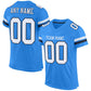 Custom Powder Blue White-Navy Mesh Authentic Football Jersey Limited