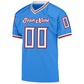 Custom Powder Blue White-Red Mesh Authentic Throwback Football Jersey Limited
