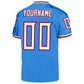 Custom Powder Blue White-Red Mesh Authentic Throwback Football Jersey Limited
