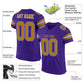 Custom Purple Old Gold-White Mesh Authentic Football Jersey Limited
