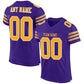 Custom Purple Gold-White Mesh Authentic Football Jersey Limited