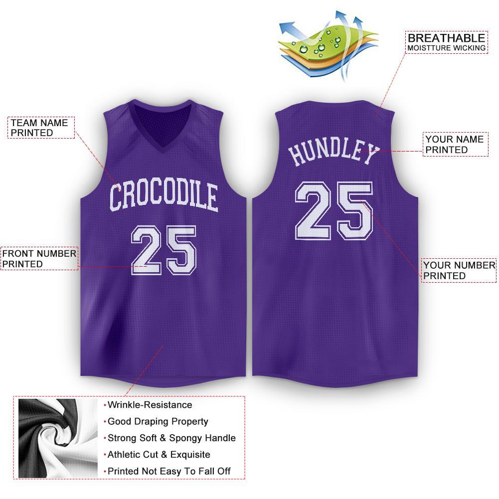 Custom Purple White V-Neck Basketball Jersey Limited