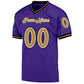 Custom Purple Old Gold-Black Mesh Authentic Throwback Football Jersey Limited