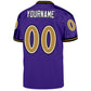 Custom Purple Old Gold-Black Mesh Authentic Throwback Football Jersey Limited