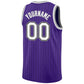 Custom Purple Black Pinstripe White-Gray Authentic Basketball Jersey Limited