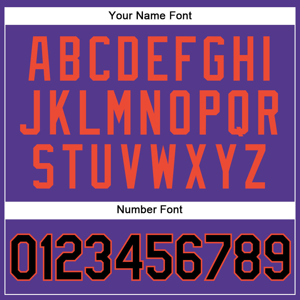 Custom Purple Black Pinstripe Black-Orange Authentic Basketball Jersey Limited