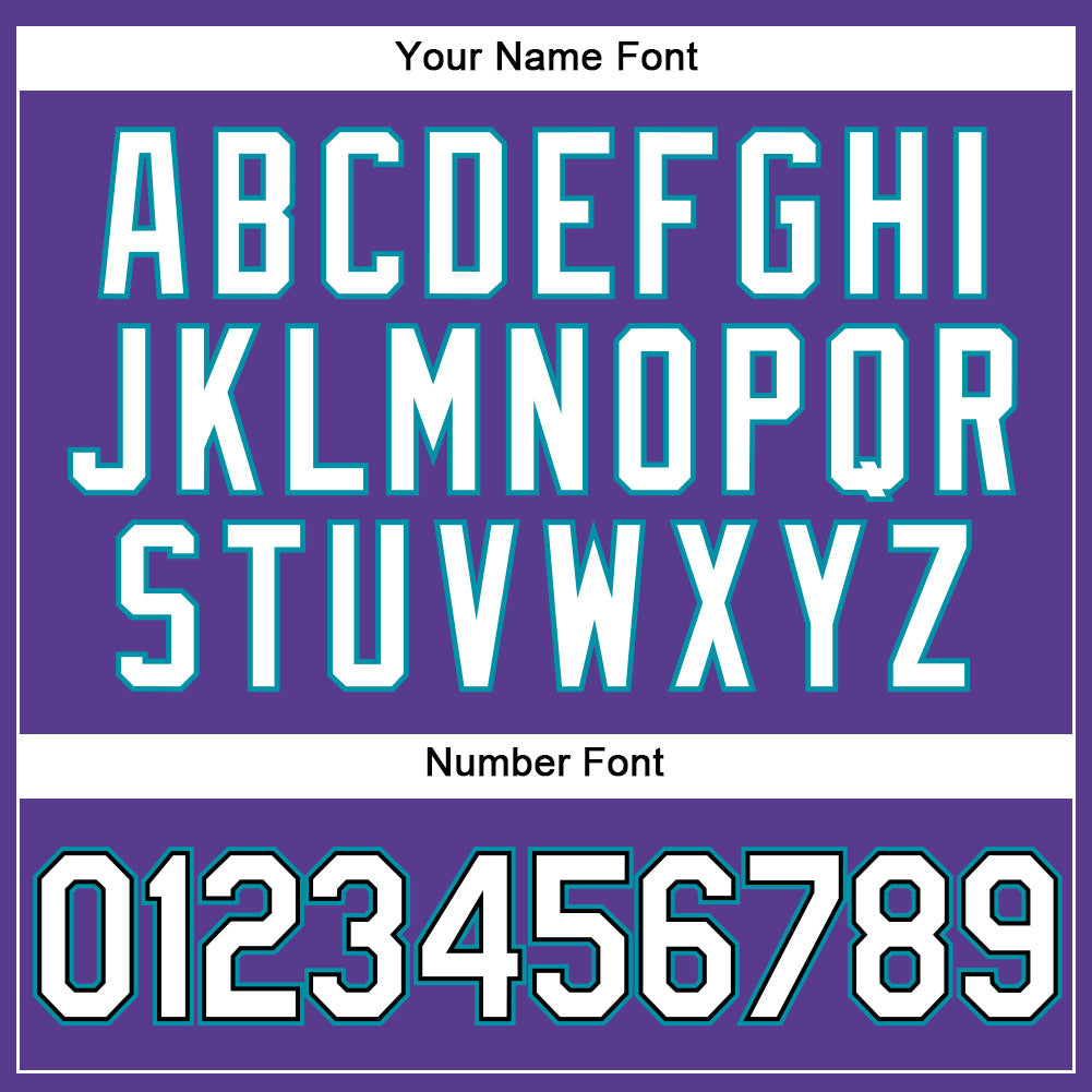 Custom Purple Black Pinstripe White-Teal Authentic Basketball Jersey Limited