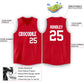 Custom Red White V-Neck Basketball Jersey Limited