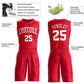 Custom Red White Round Neck Suit Basketball Jersey Limited