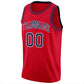 Custom Red Navy-White Round Neck Rib-Knit Basketball Jersey Limited