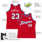 Custom Red White-Royal Authentic Throwback Basketball Jersey Limited