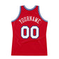 Custom Red White-Royal Authentic Throwback Basketball Jersey Limited