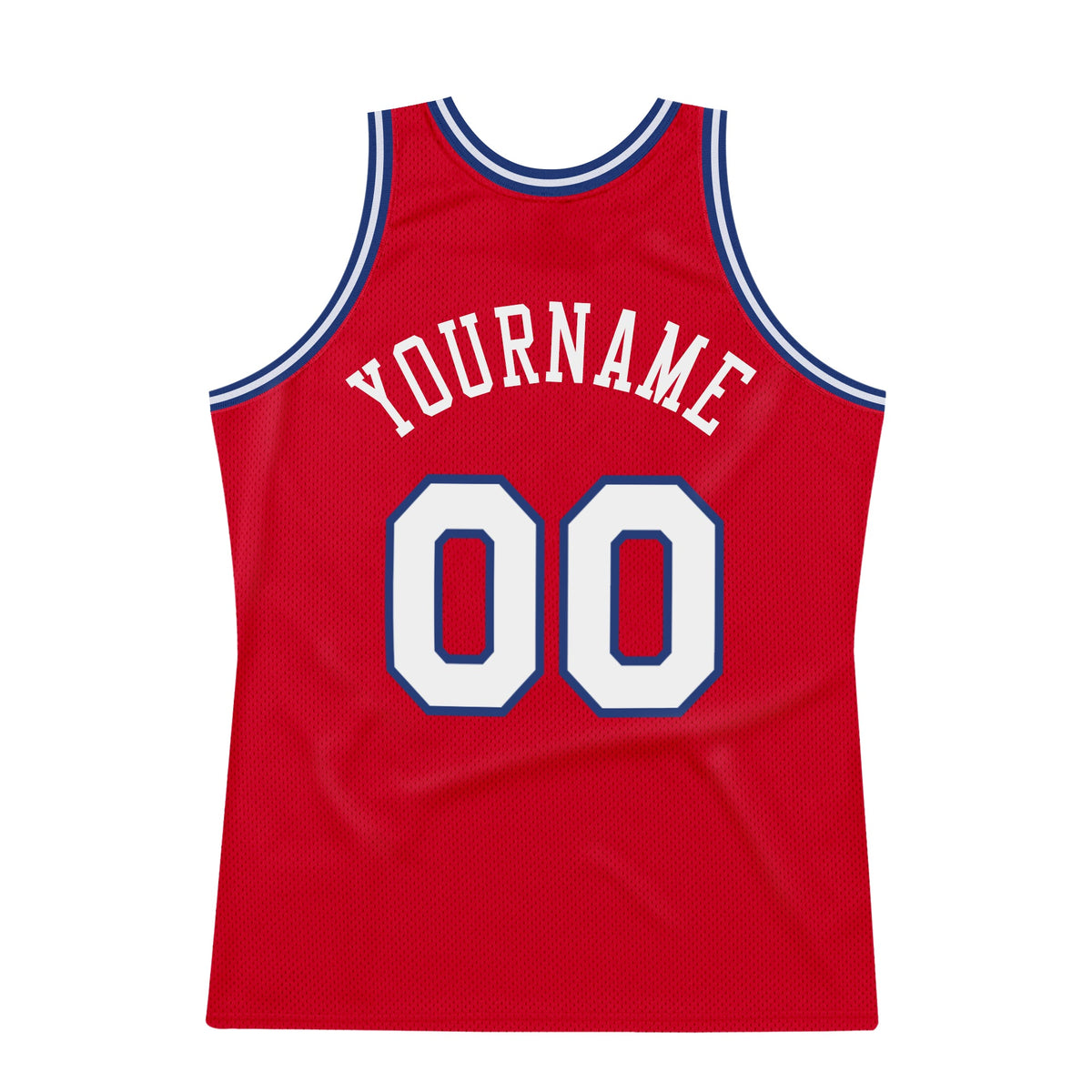 Custom Red White-Royal Authentic Throwback Basketball Jersey Limited