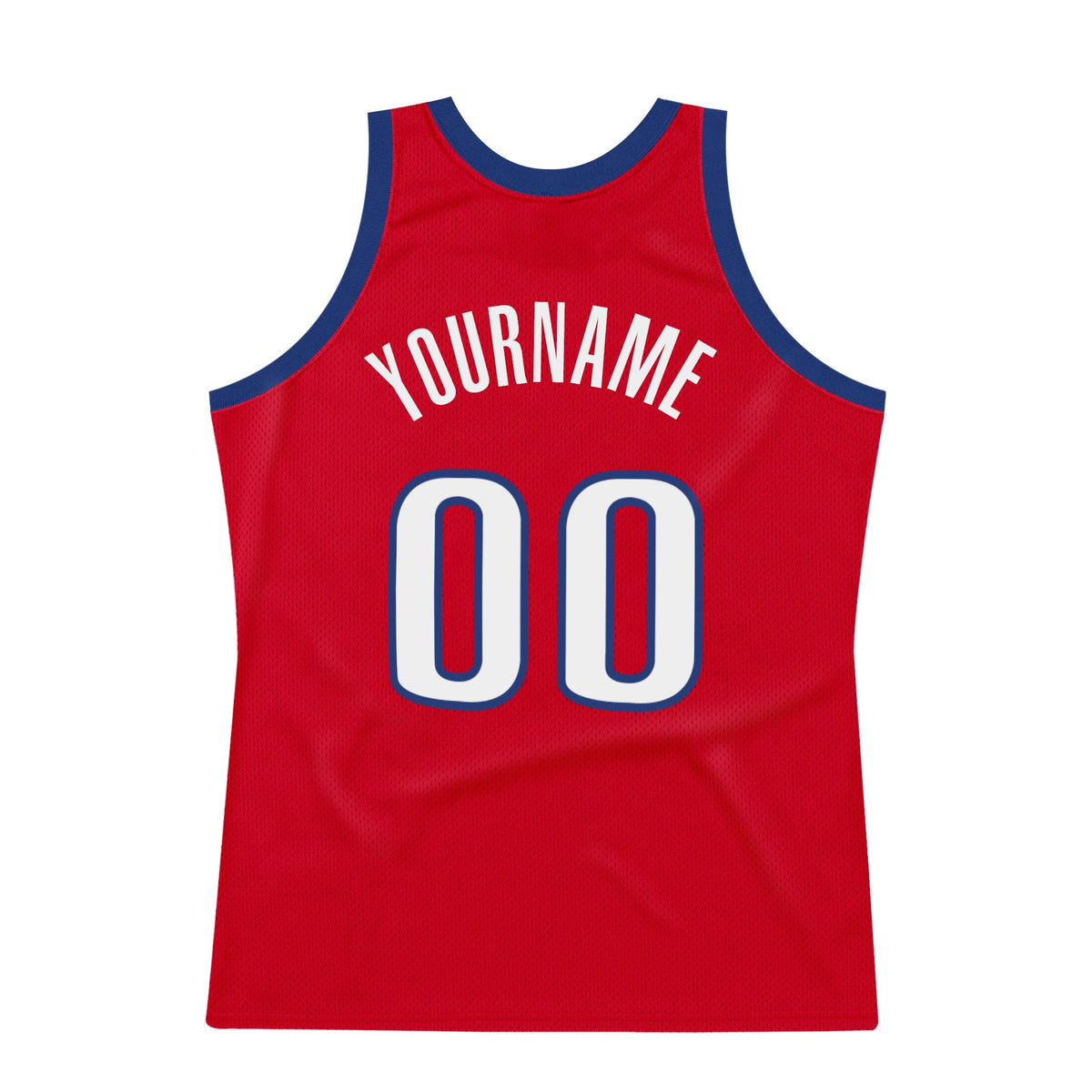 Custom Red White-Royal Authentic Throwback Basketball Jersey Limited