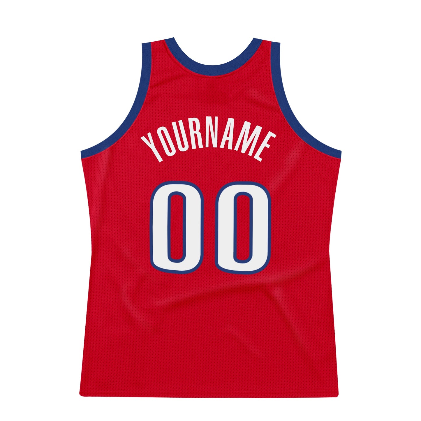 Custom Red White-Royal Authentic Throwback Basketball Jersey Limited