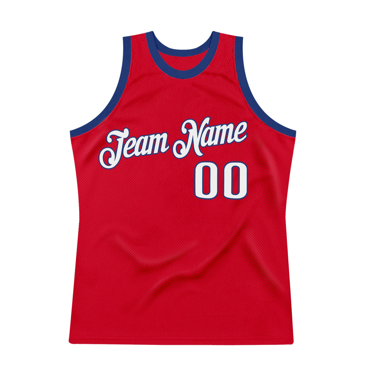 Custom Red White-Royal Authentic Throwback Basketball Jersey Limited